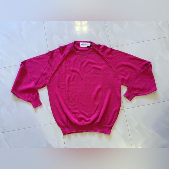 Mark Scot Collection La gorce  pink Round-Neck Sweater~ Large long sleeve - Picture 13 of 16